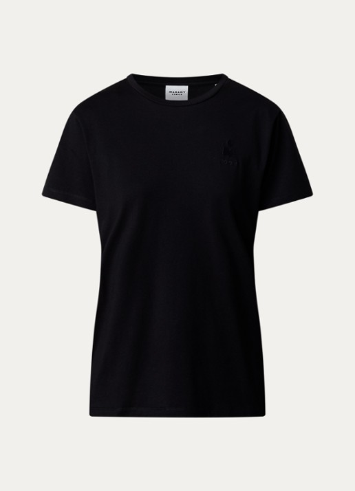 Isabel Marant Aby T-shirt met logoborduring - voorkant zwart