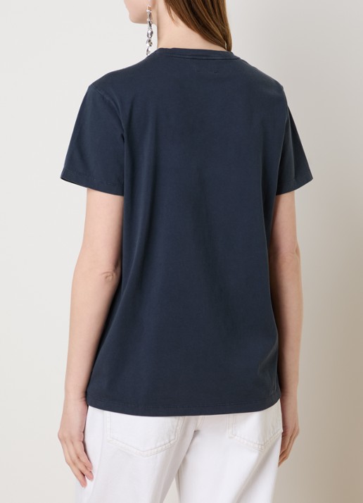 Isabel Marant Aby T-shirt met logoborduring - achterkant donkerblauw