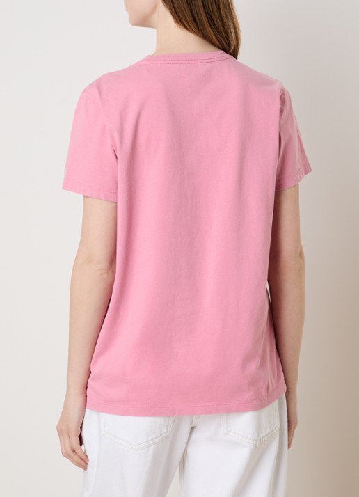 Isabel Marant Aby T-shirt met logoborduring - achterkant roze
