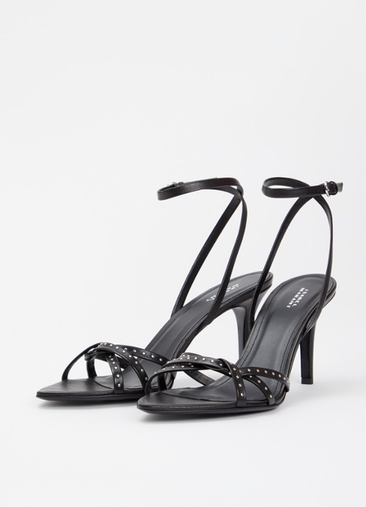 Isabel Marant Adole sandalette van lamsleer met studs - detail 4 zwart