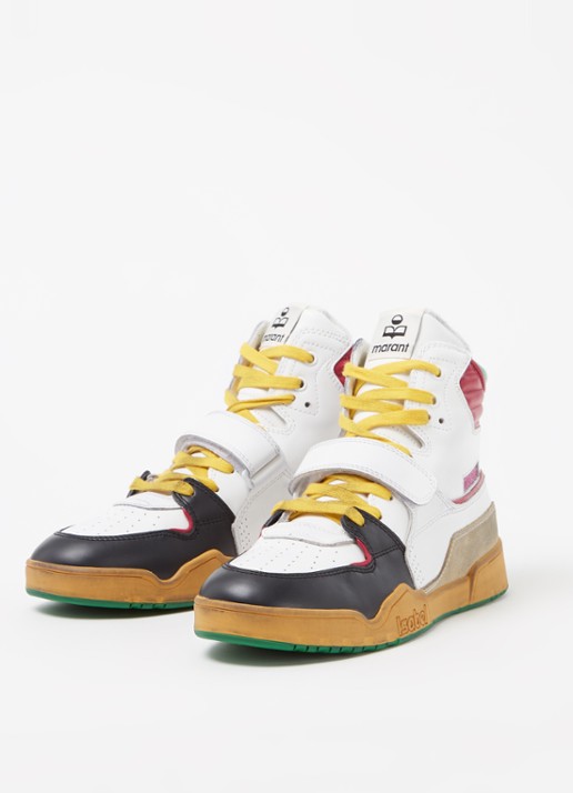 Isabel Marant Alsee sneaker van leer met suède details - detail 3 wit