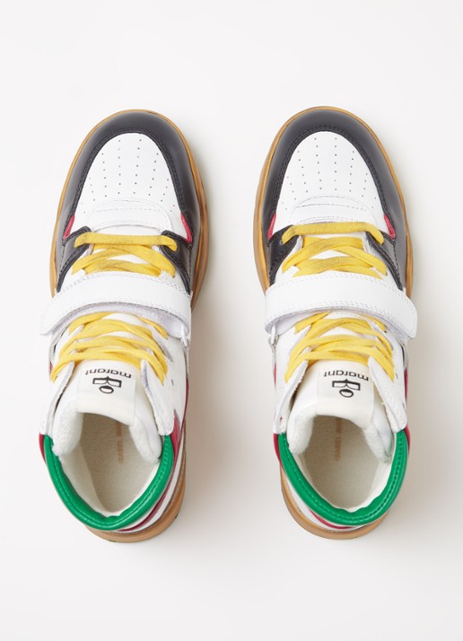 Isabel Marant Alsee sneaker van leer met suède details - detail 5 wit
