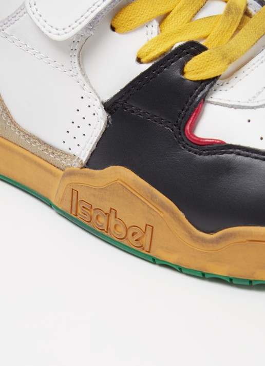 Isabel Marant Alsee sneaker van leer met suède details - detail 6 wit