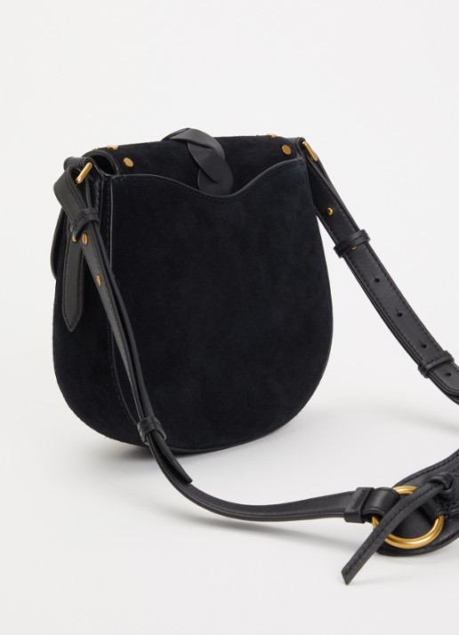 Isabel Marant Altay crossbodytas van kalfssuède - achterkant 6 zwart