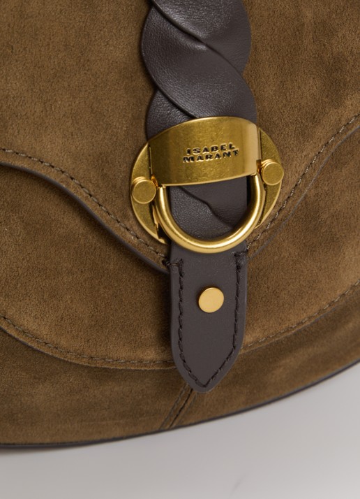 Isabel Marant Altay Small crossbodytas van kalfssuède - detail 3 donkerkhaki