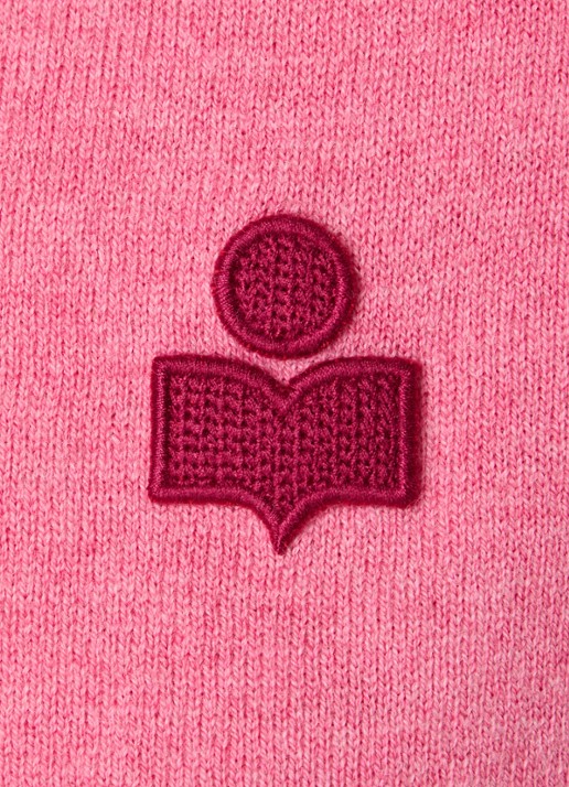 Isabel Marant Althea polo met logoborduring - detail 5 roze