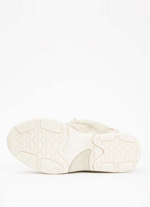 Isabel Marant Balskee sneakerwedge van suède - detail 4 beige