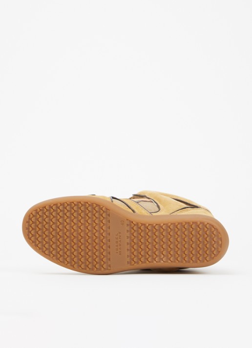 Isabel Marant Bekett sneakerwedge van kalfssuède - detail 5 khaki