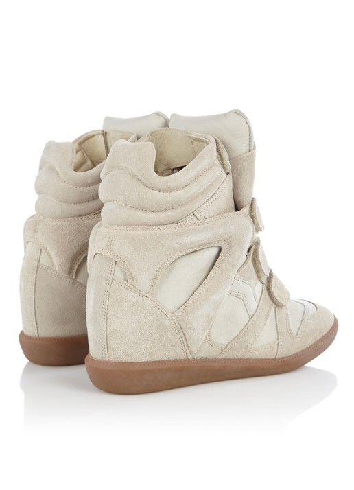 Isabel Marant Bekett sneakerwedge van suède - detail 4 ivoor