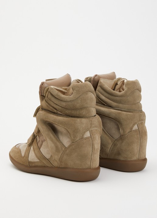 Isabel Marant Bekett sneakerwedge van suède - achterkant 3 lichtbruin
