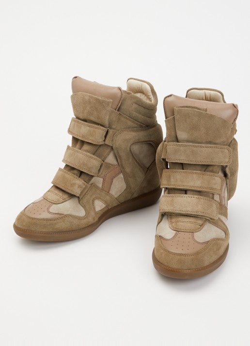 Isabel Marant Bekett sneakerwedge van suède - detail 4 lichtbruin