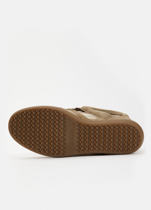 Isabel Marant Bekett sneakerwedge van suède - detail 5 lichtbruin