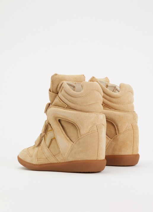 Isabel Marant Bekett sneakerwedge van suède - achterkant 2 beige