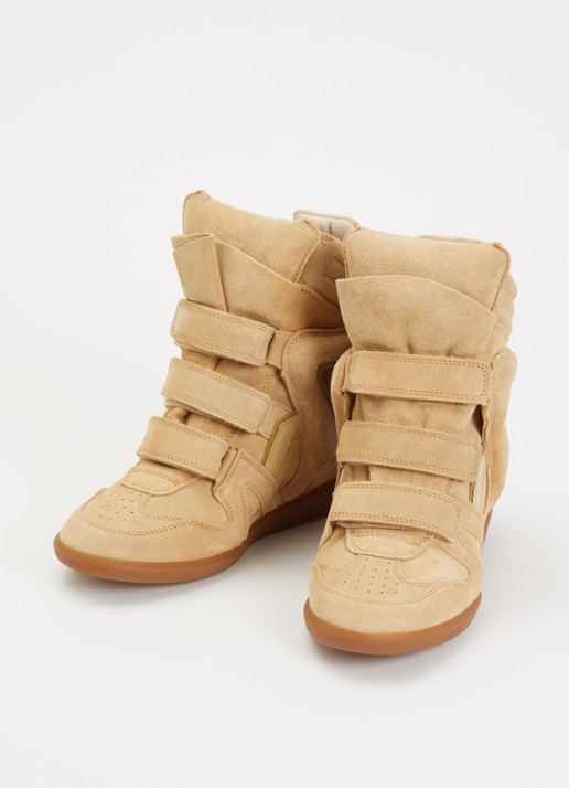 Isabel Marant Bekett sneakerwedge van suède - detail 3 beige