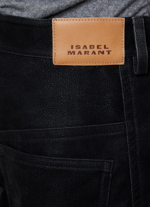 Isabel Marant Belky high waist straight leg jeans met steekzakken - detail 3 zwart