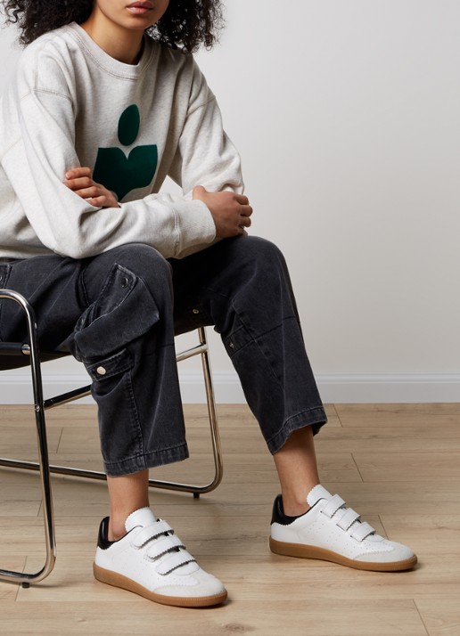 Isabel Marant Beth sneaker van kalfsleer  - voorkant 3 wit