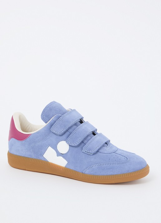 Isabel Marant Beth sneaker van kalfssuède  - voorkant 6 staalblauw