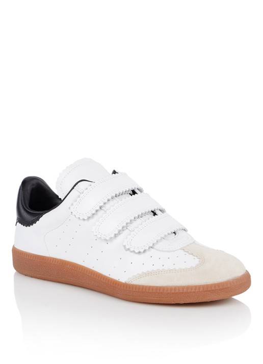 Isabel Marant Beth sneaker van lamsleer - voorkant wit