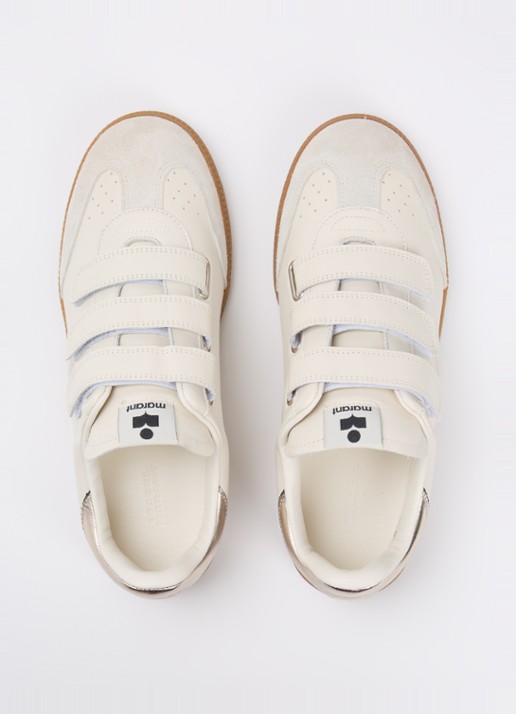 Isabel Marant Beth sneaker van leer met details van suède  - detail 3 beige
