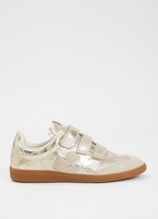 Isabel Marant Beth sneaker van schapenleer met metallic finish