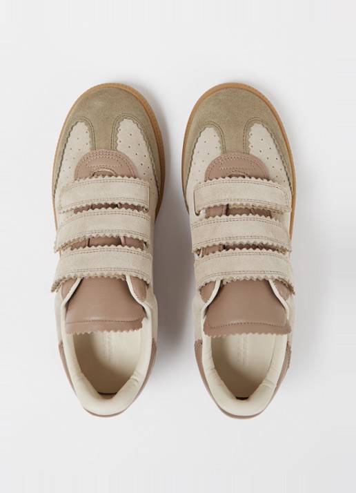 Isabel Marant Beth sneaker van suède met leren details - detail 3 taupe