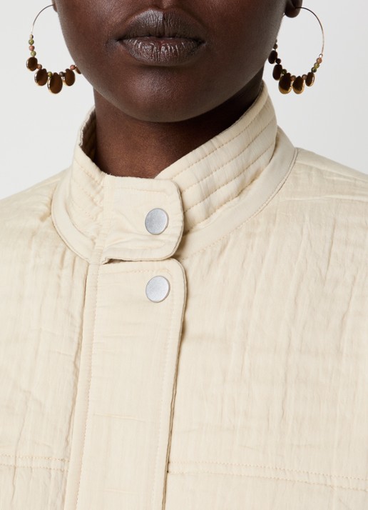 Isabel Marant Blandina gewatteerd jack met trekkoord en steekzakken - detail 4 creme