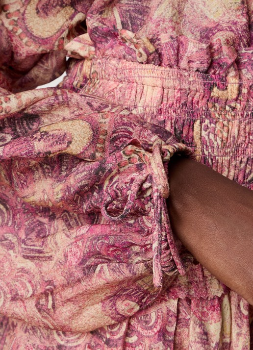 Isabel Marant Blouse van zijde met print - detail 5 donkerroze