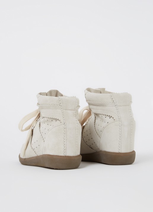 Isabel Marant Bobby sneakerwedge van kalfssuède - achterkant 9 gebroken wit