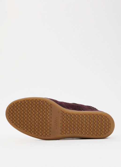 Isabel Marant Bobby sneakerwedge van kalfssuède  - detail 5 aubergine