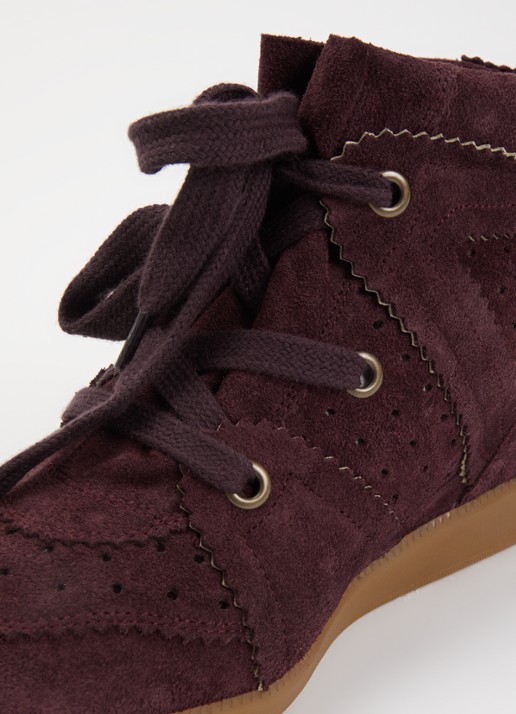 Isabel Marant Bobby sneakerwedge van kalfssuède  - detail 6 aubergine