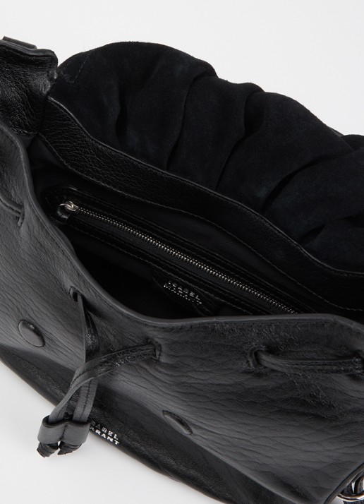 Isabel Marant Bolton schoudertas van lamsleer met afneembare schouderriem - detail 4 zwart