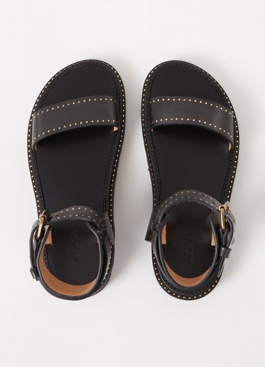 Isabel Marant Breena sandaal van leer met studs - detail 5 zwart