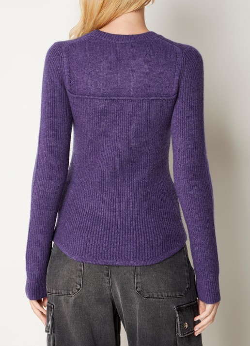 Isabel Marant Brumea fijngebreide pullover in kasjmierblend - achterkant 5 paars