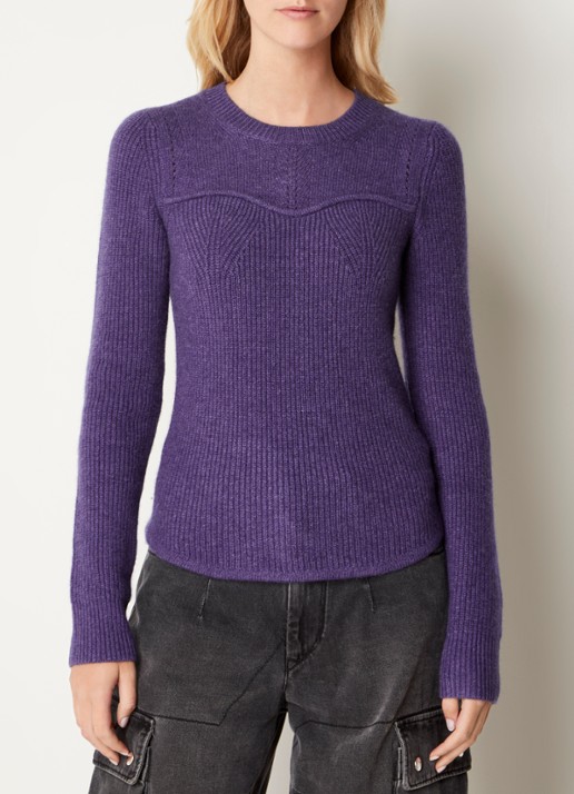 Isabel Marant Brumea fijngebreide pullover in kasjmierblend - detail 3 paars