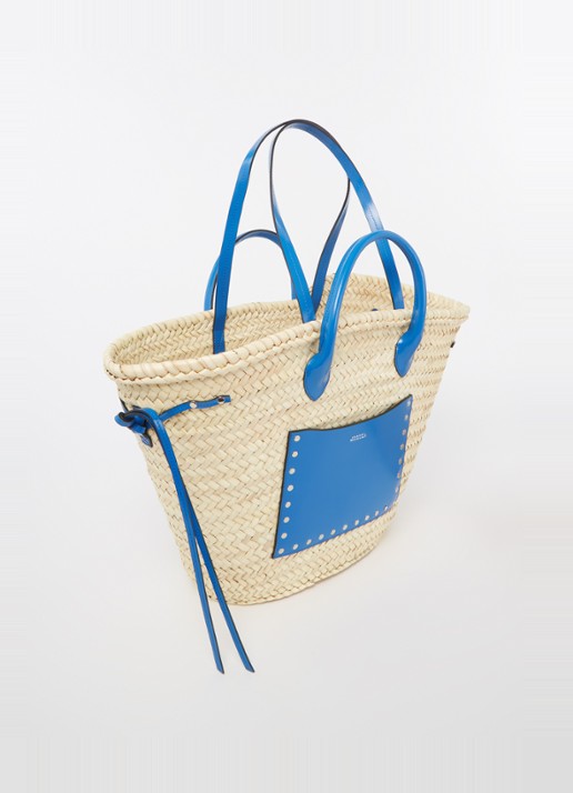 Isabel Marant Cadix shopper met leren details - achterkant 4 donkerbeige