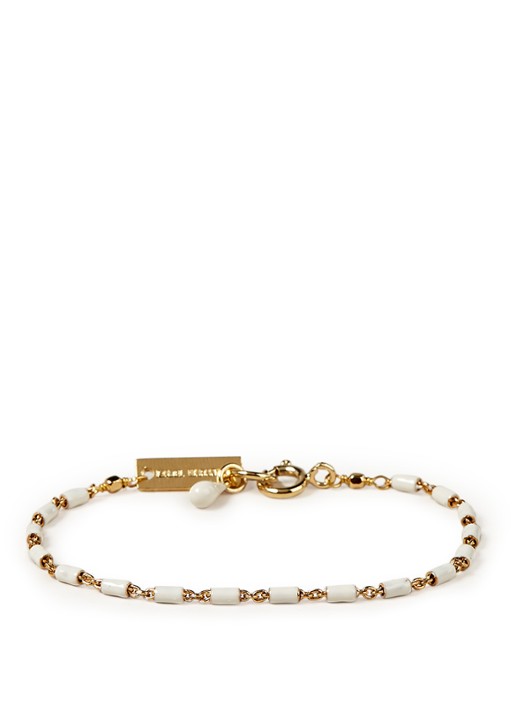 Isabel Marant Casablanca armband met witte details  - voorkant 2 goud