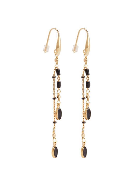Isabel Marant Casablanca oorhangers met resin - voorkant goud