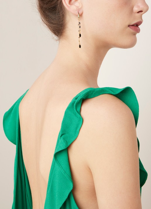 Isabel Marant Casablanca oorhangers met resin - voorkant 2 goud