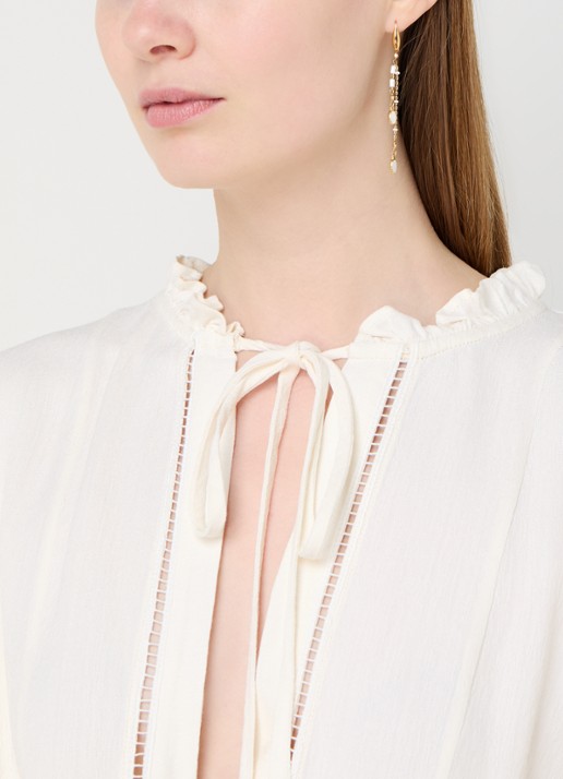 Isabel Marant Casablanca oorhangers - voorkant 3 gebroken wit