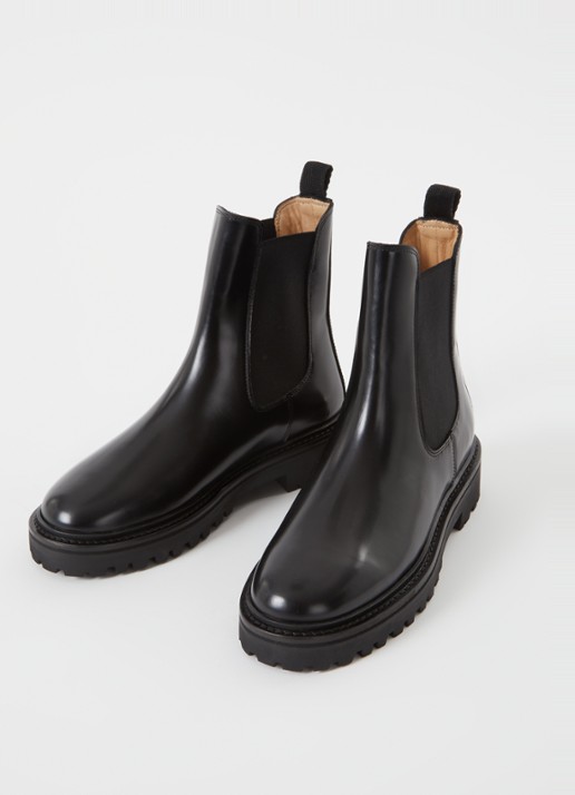 Isabel Marant Castay chelsea boot van kalfsleer - detail zwart