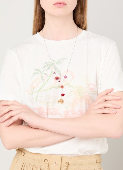 Isabel Marant Catalina ketting met hanger - voorkant 2 rood