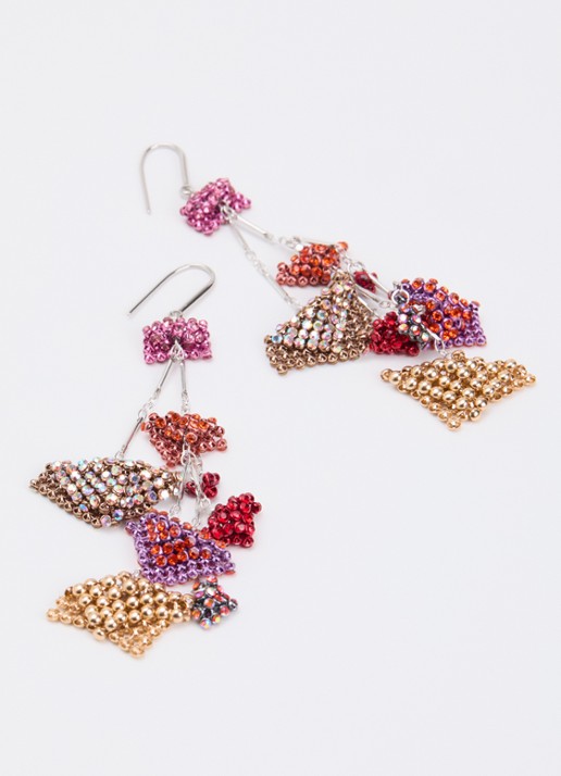 Isabel Marant Catalina oorhangers met kristal - detail zilver
