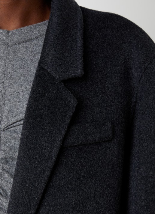 Isabel Marant Clesa mantel in kasjmierblend met steekzakken - detail 4 antraciet