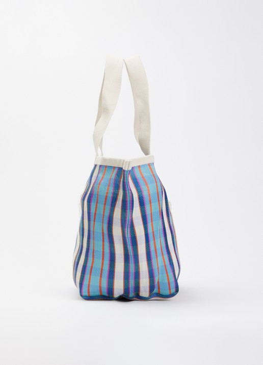 Isabel Marant Darwen shopper met ruitdessin  - detail 4 blauwgrijs