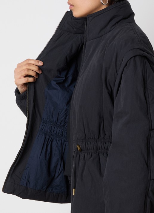 Isabel Marant Dastyni puffer jack met trekkoord en steekzakken - detail 7 antraciet
