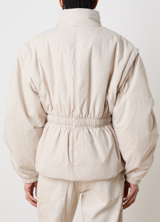 Isabel Marant Dastyni puffer jack met trekkoord en steekzakken - achterkant creme
