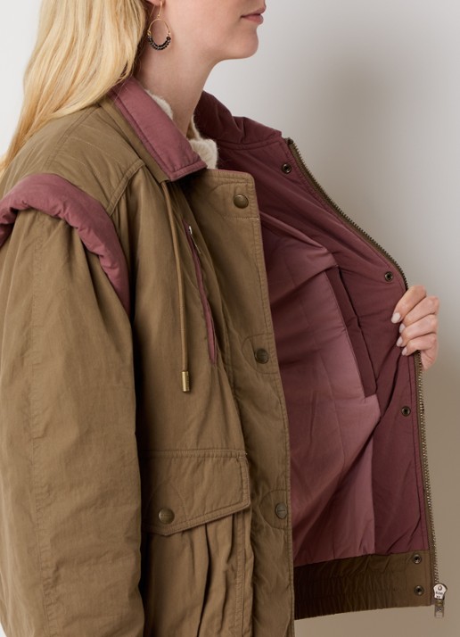 Isabel Marant Desha jack met klepzakken en afritsbare mouwen  - detail 2 mosgroen