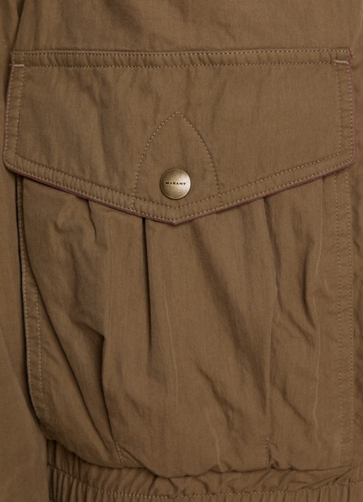 Isabel Marant Desha jack met klepzakken en afritsbare mouwen  - detail 3 mosgroen