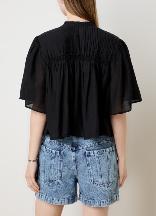 Isabel Marant Destiny tuniek met smockwerk - achterkant zwart