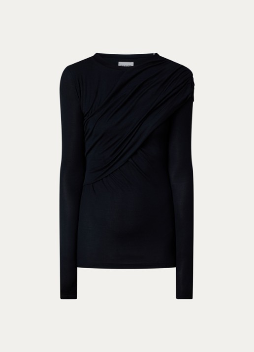 Isabel Marant Dressi top met gedrapeerd detail - voorkant 4 zwart